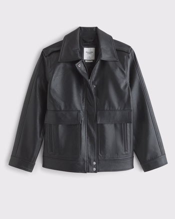 Straight Cut Vegan Leather Jacket from Abercrombie & Fitch - $150