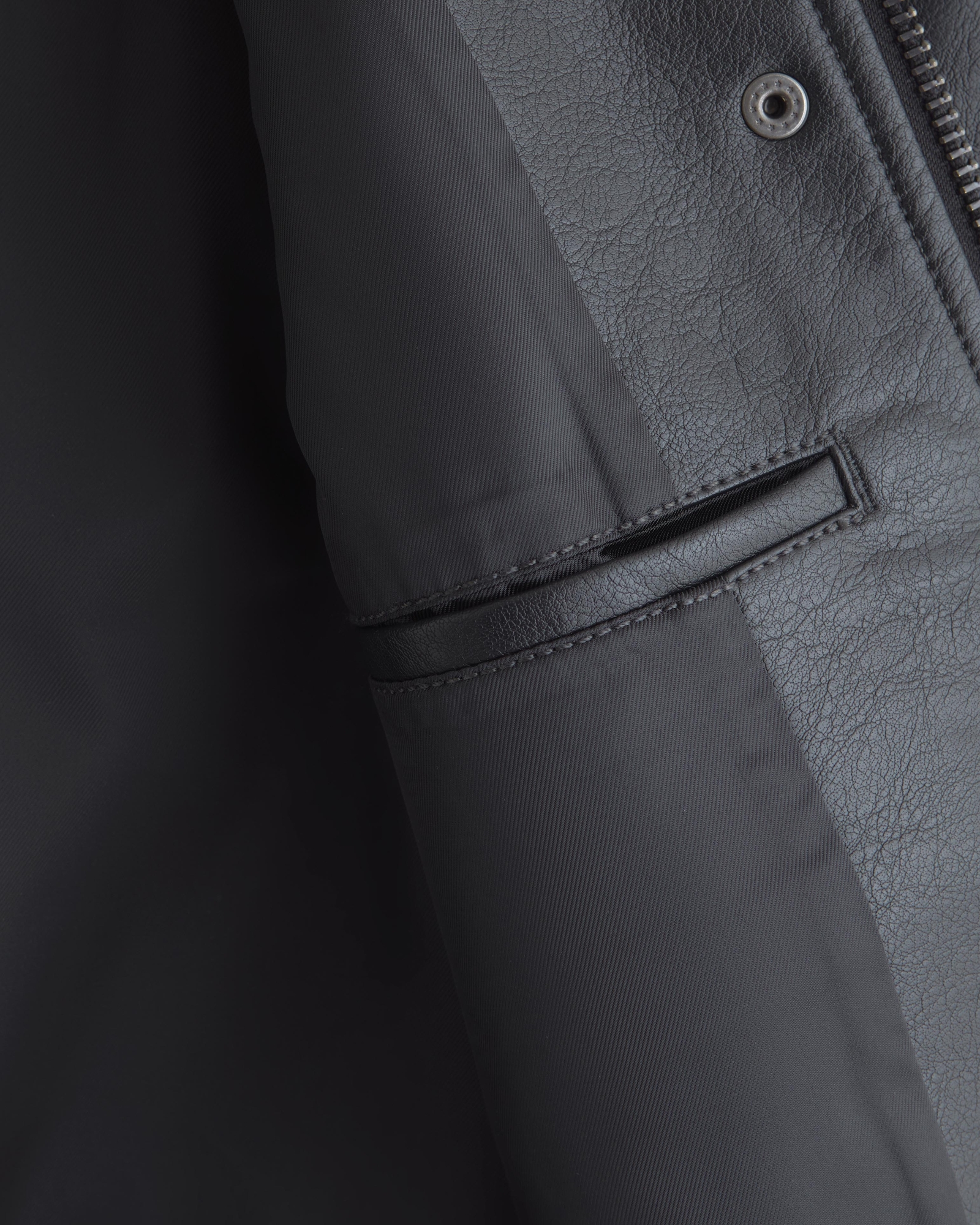 Straight Cut Vegan Leather Jacket