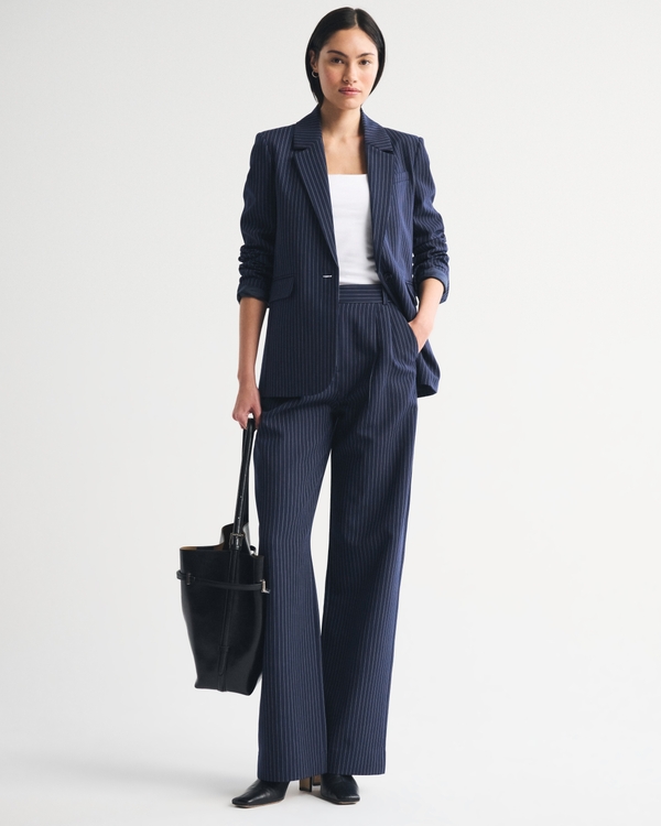 Classic Suiting Blazer, Dark Indigo Pinstripe view 2