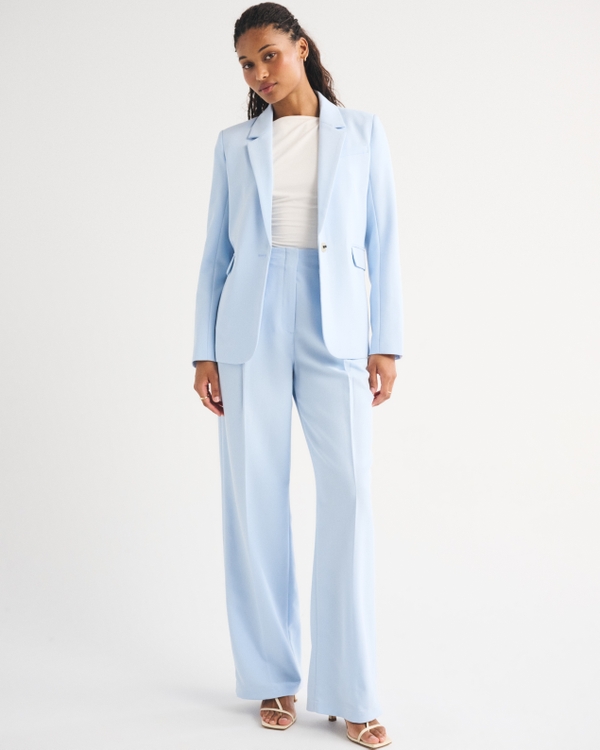 Classic Suiting Blazer, Pastel Blue view 2