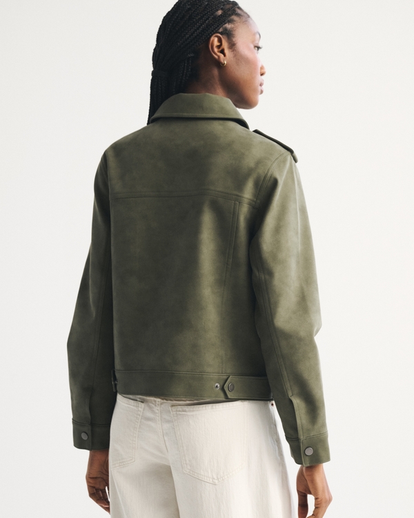 Vegan Sueded Leather Trucker Jacket