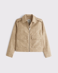 Vegan Sueded Leather Trucker Jacket