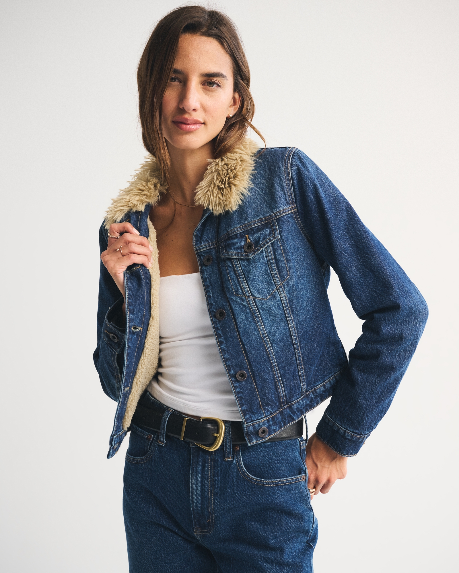 Sherpa-Lined Denim Trucker Jacket