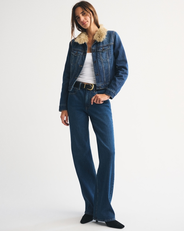 Sherpa-Lined Denim Trucker Jacket