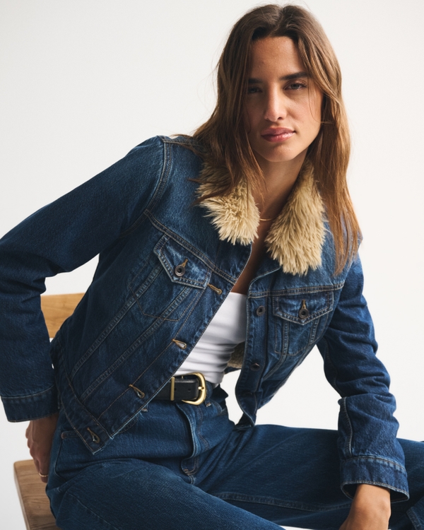 Sherpa-Lined Denim Trucker Jacket