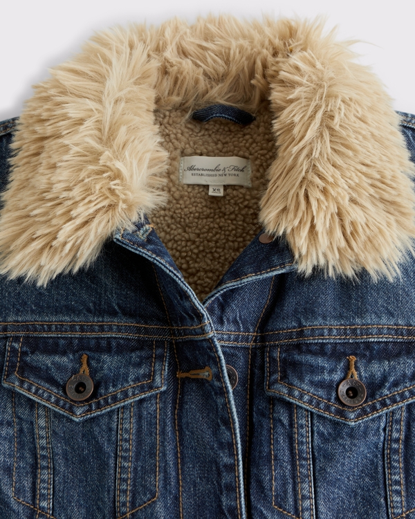 Women's Sherpa-Lined Denim Trucker Jacket | Women's Clearance