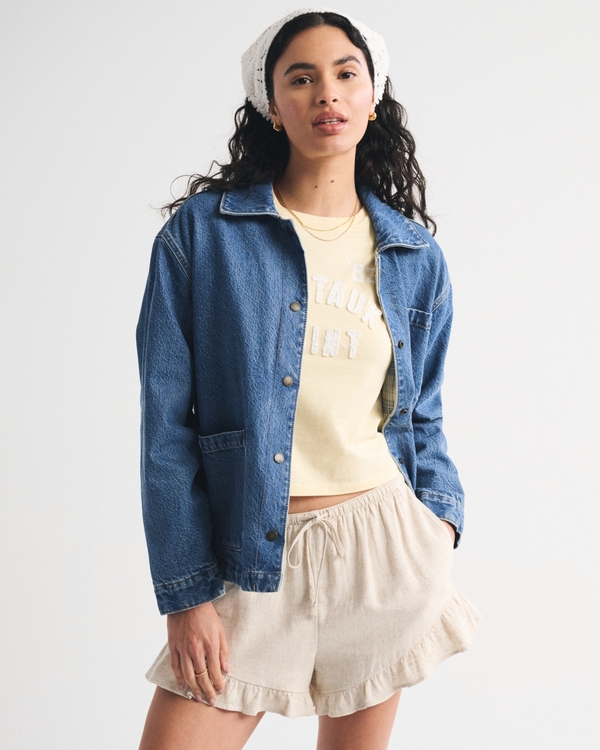 Women's Reversible Denim Shirt Jacket | Women's Clearance