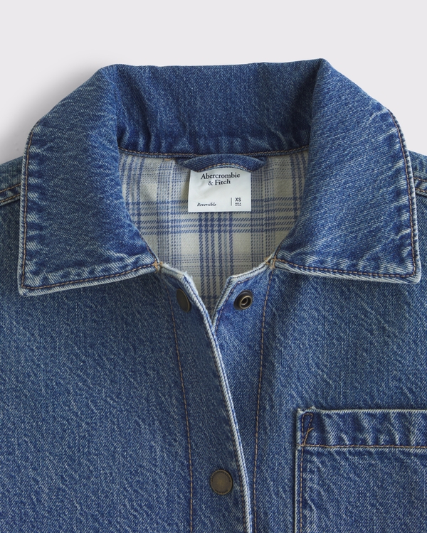 Women's Reversible Denim Shirt Jacket | Women's Clearance