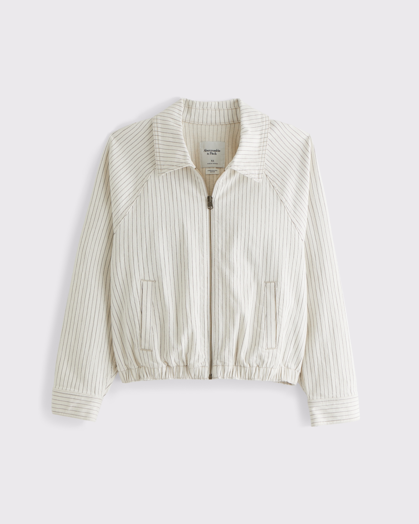 Relaxed Linen-Blend Denim Bomber Jacket