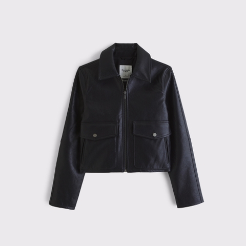 Женские куртки Abercrombie & Fitch Short Vegan Leather Utility Jacket