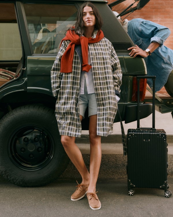 2-in-1 Reversible 100% Cotton Mac Coat, Dark Indigo view 1