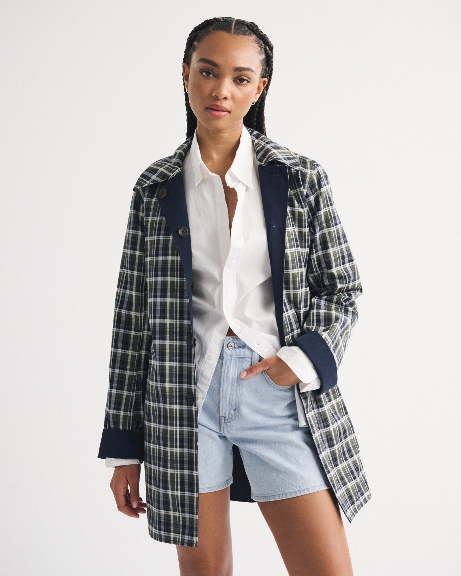 2-in-1 Reversible 100% Cotton Mac Coat