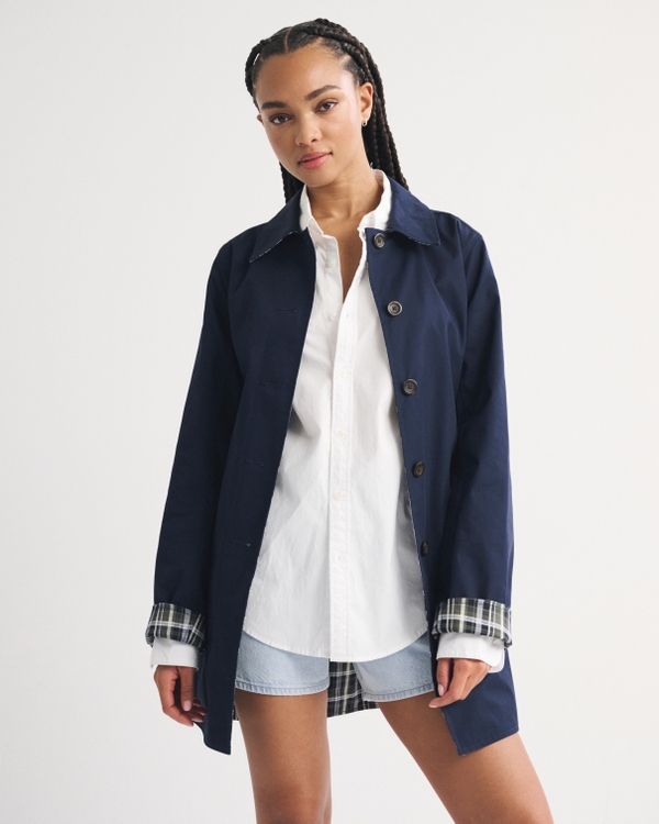 Women's 2-in-1 Reversible 100% Cotton Mac Coat | Women's Coats