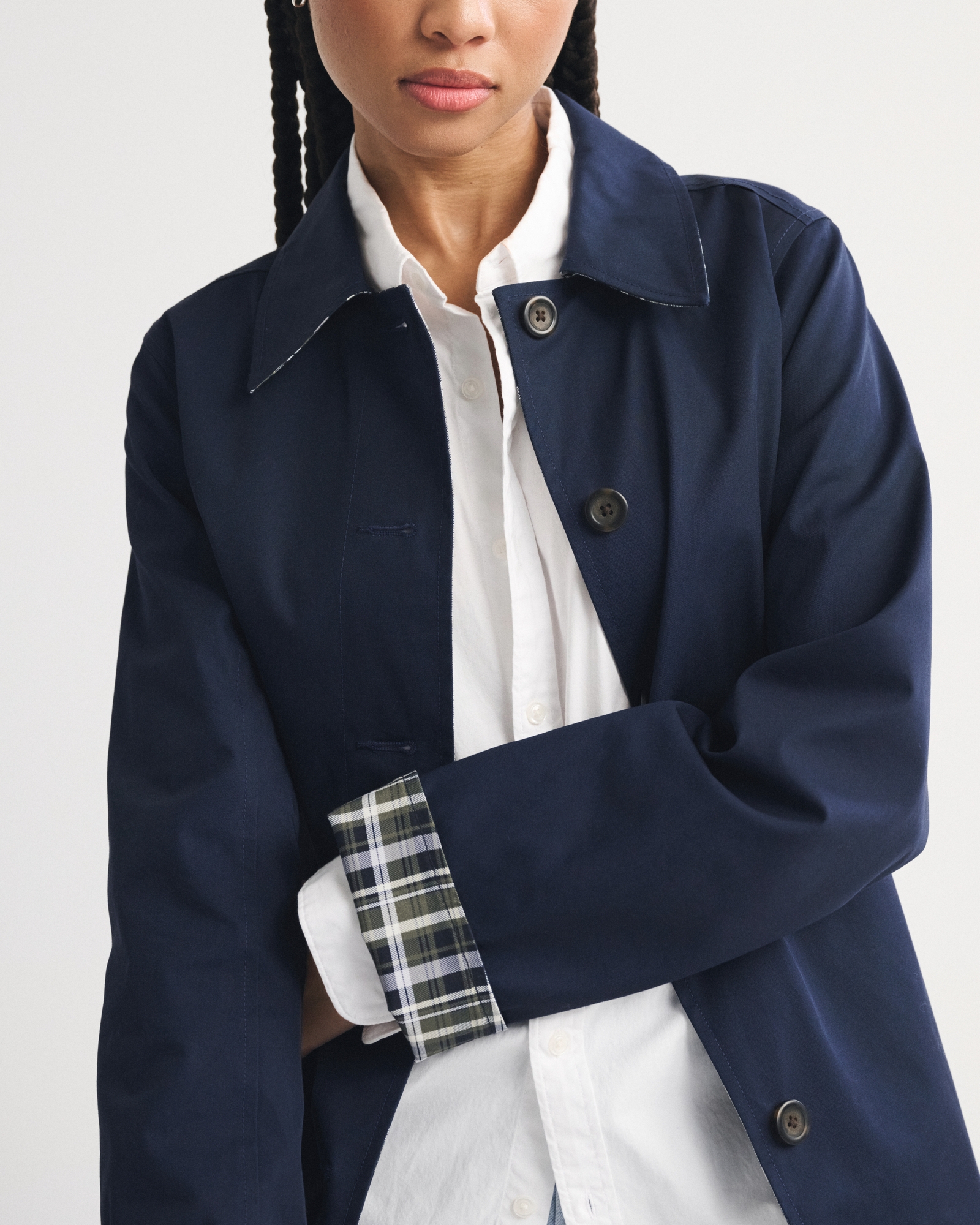 2-in-1 Reversible 100% Cotton Mac Coat