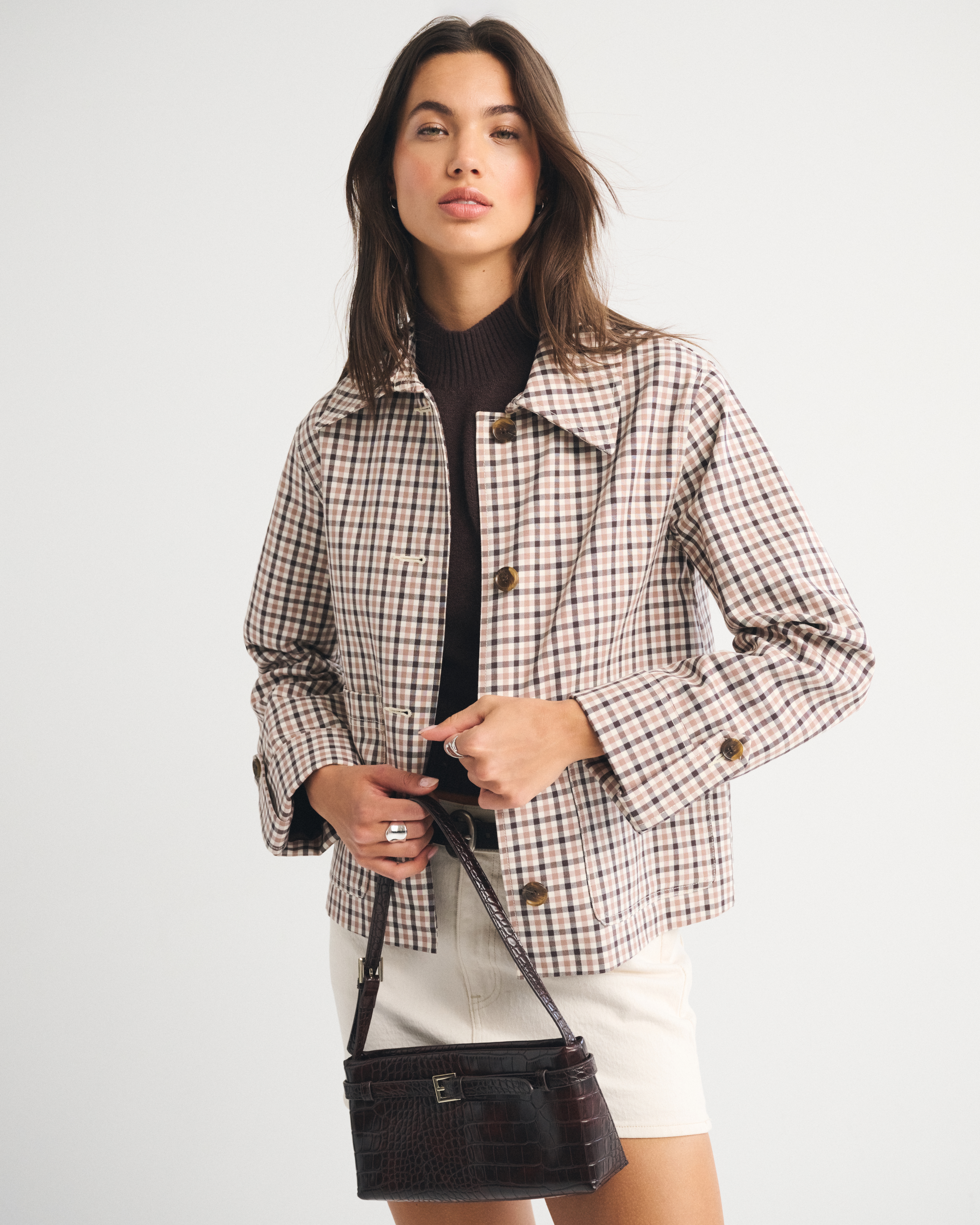 Женские куртки Abercrombie & Fitch A-Line Short Trench Coat — фото 2