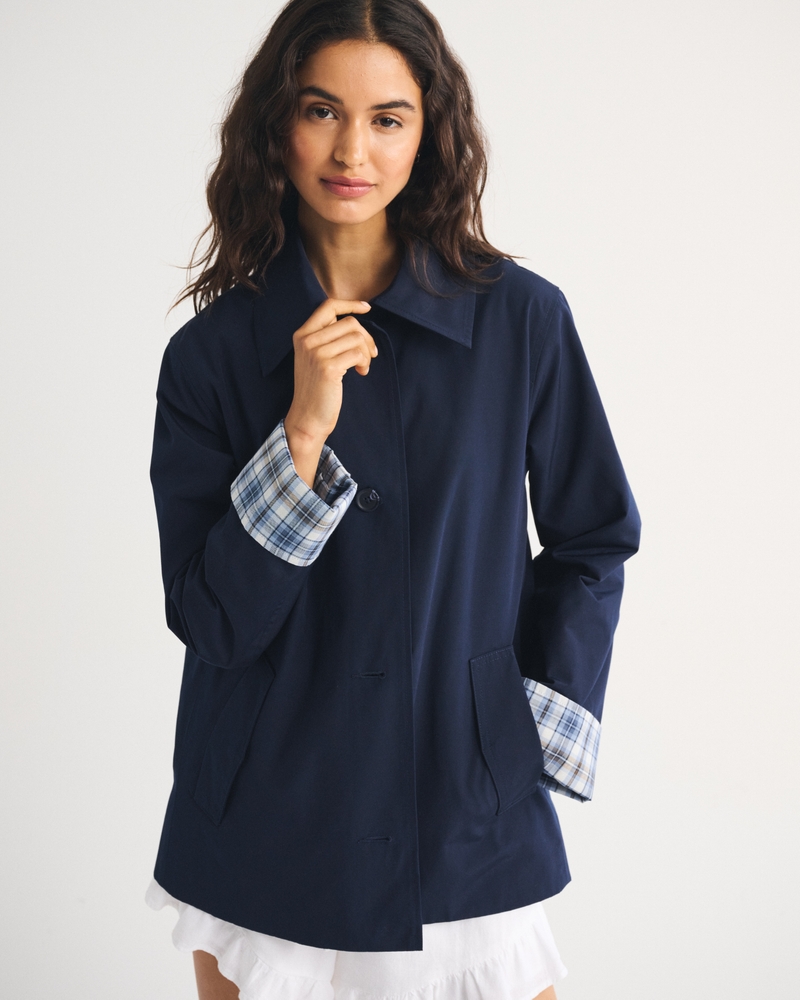 A-Line Removable Scarf Trench Coat - thumbnail 7