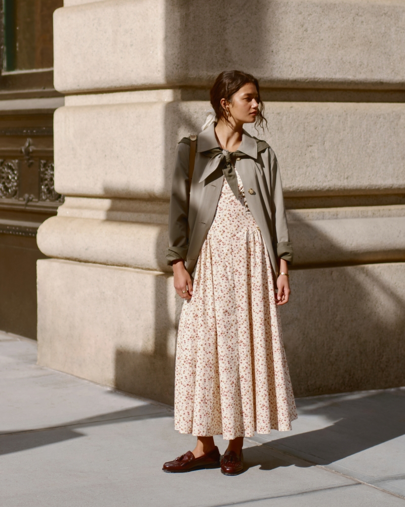 A-Line Removable Scarf Trench Coat - thumbnail 9