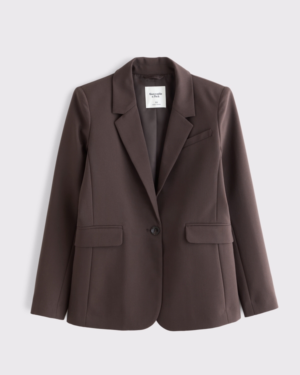 Classic Suiting Blazer, Dark Coffee view 1