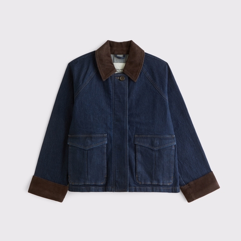 Женские куртки Abercrombie & Fitch Short Denim Barn Jacket
