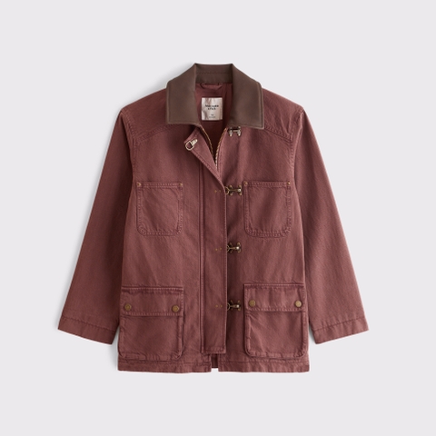 Женские куртки Abercrombie & Fitch Mid-Length Denim Barn Jacket