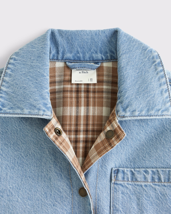 Women's Reversible Denim Shirt Jacket | Women's Coats & Jackets