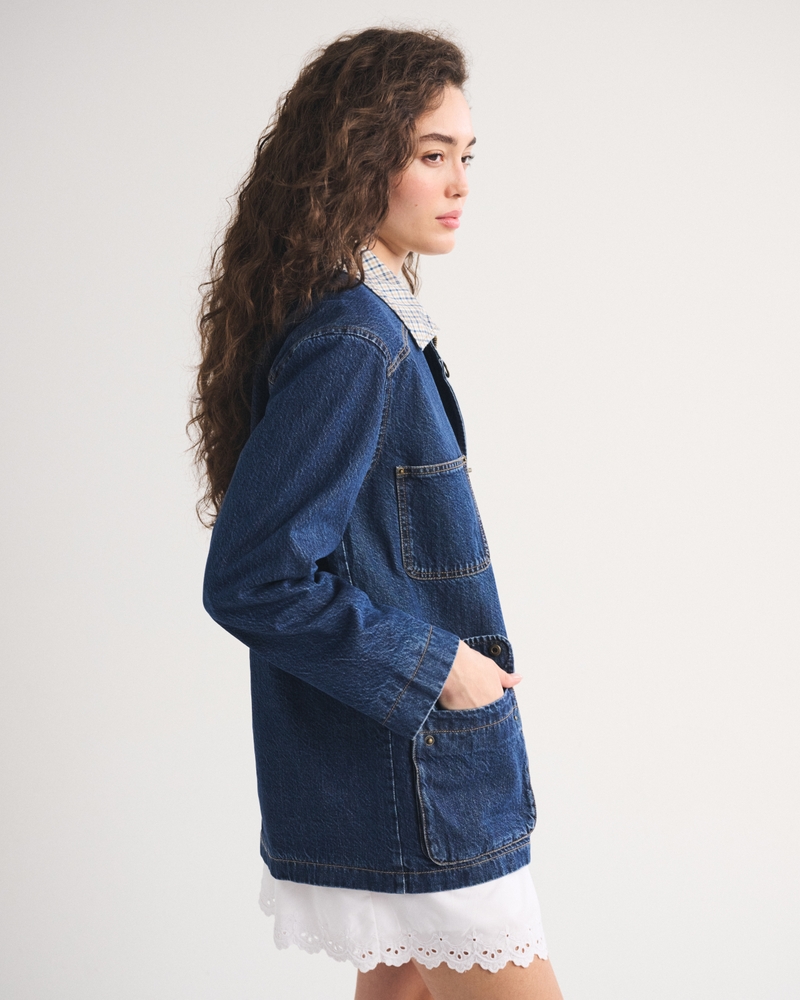 Mid-Length Denim Barn Jacket - thumbnail 10