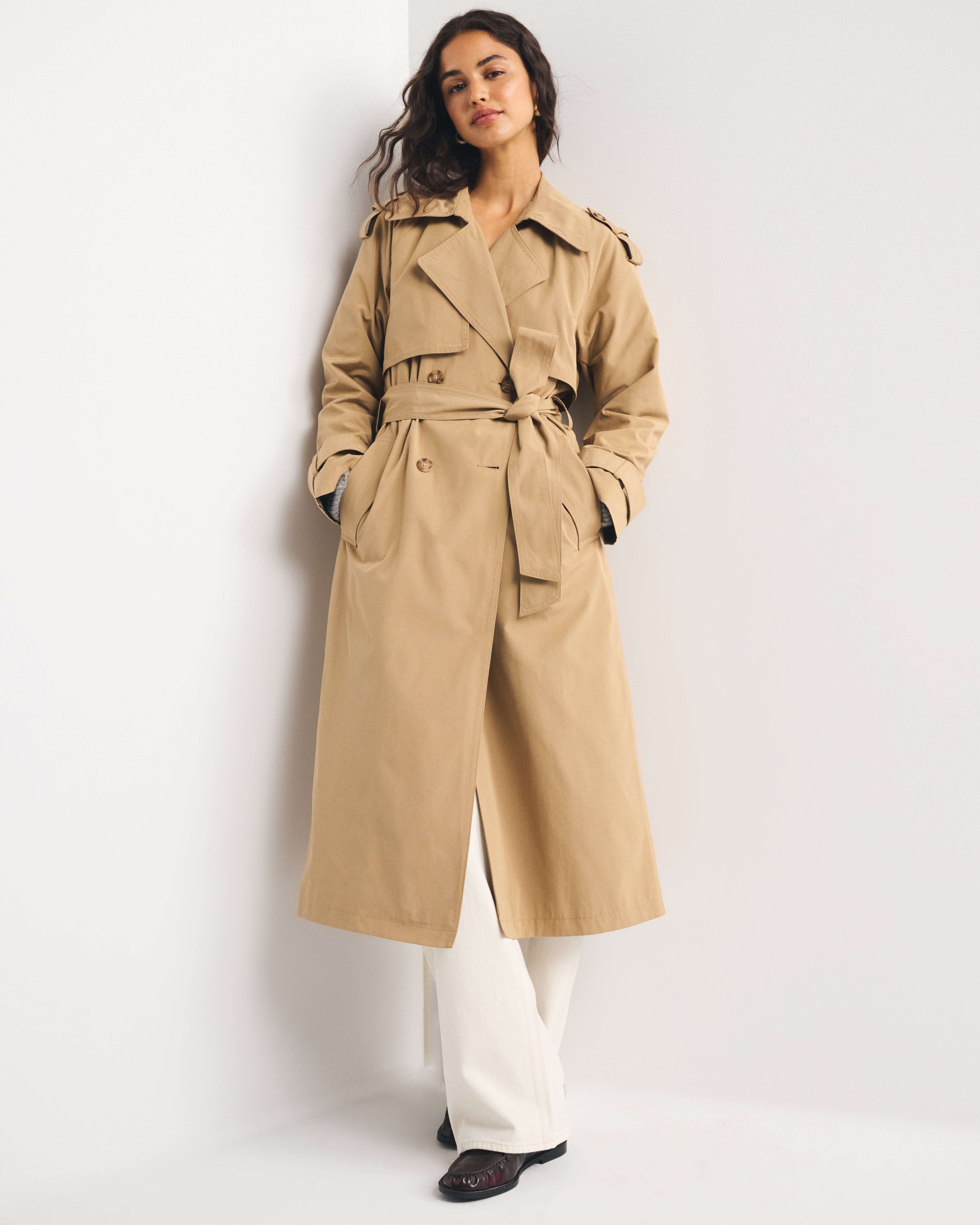 Женские куртки Abercrombie & Fitch A&F Carrie Long Trench Coat — фото 3