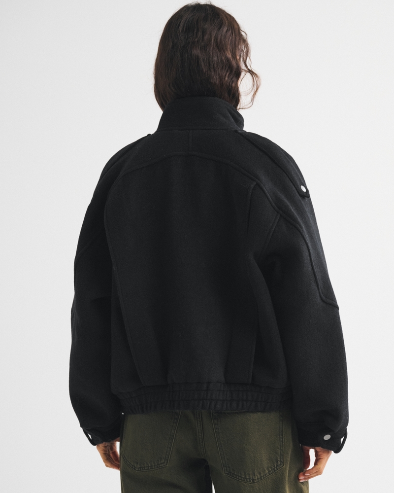 A&F West Village Wool-Blend Bomber Jacket - thumbnail 5