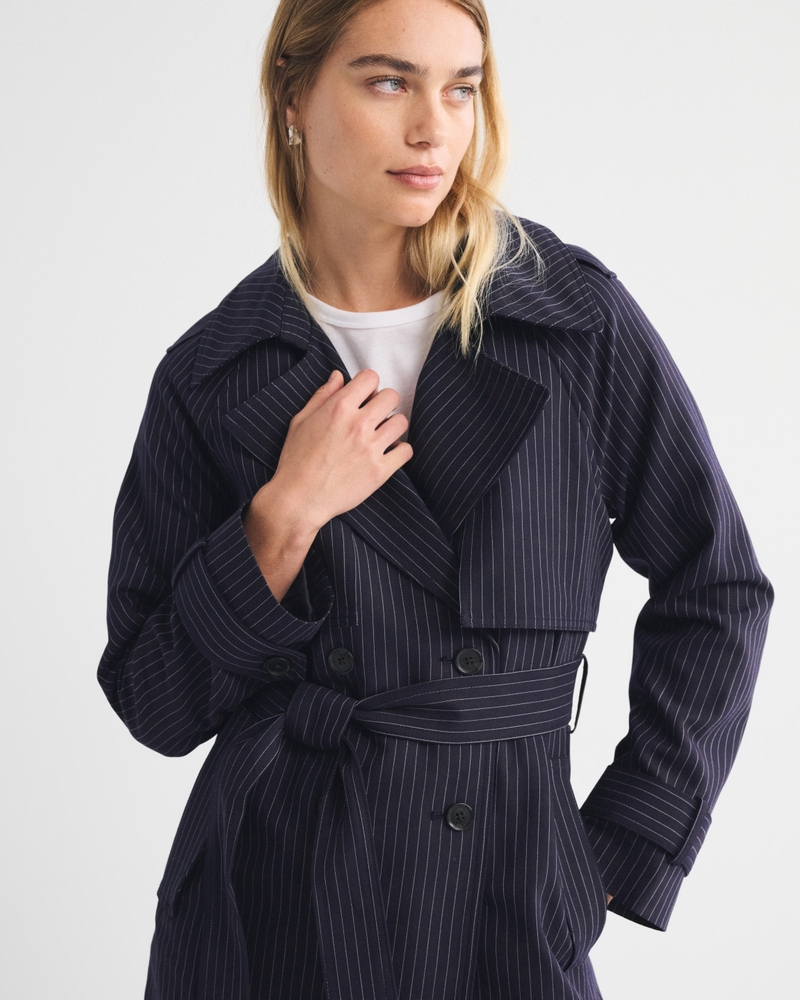 A&F Carrie Menswear Long Trench Coat