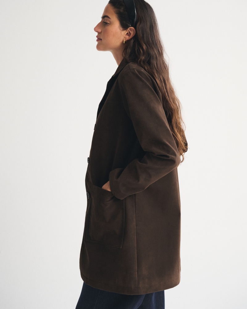 Longline Vegan Suede Jacket - thumbnail 4