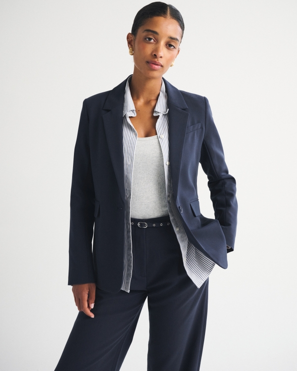 Classic Suiting Blazer, Muted Navy view 1
