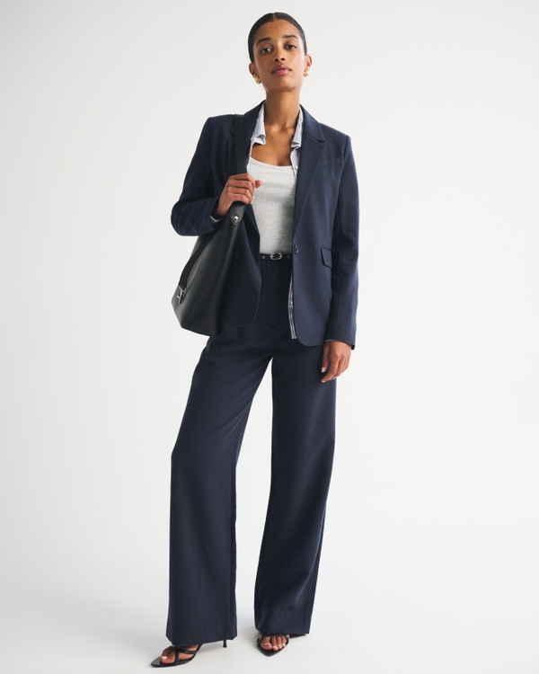 Classic Suiting Blazer, Muted Navy view 2