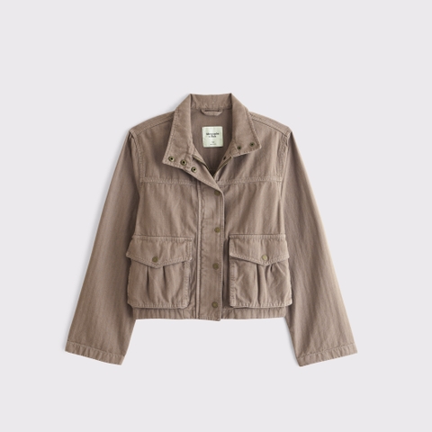 Женские куртки Abercrombie & Fitch Mock Neck Denim Barn Jacket