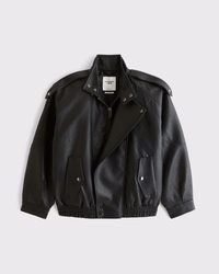 Women's A&F West Village Vegan Leather Bomber Jacket | Women's