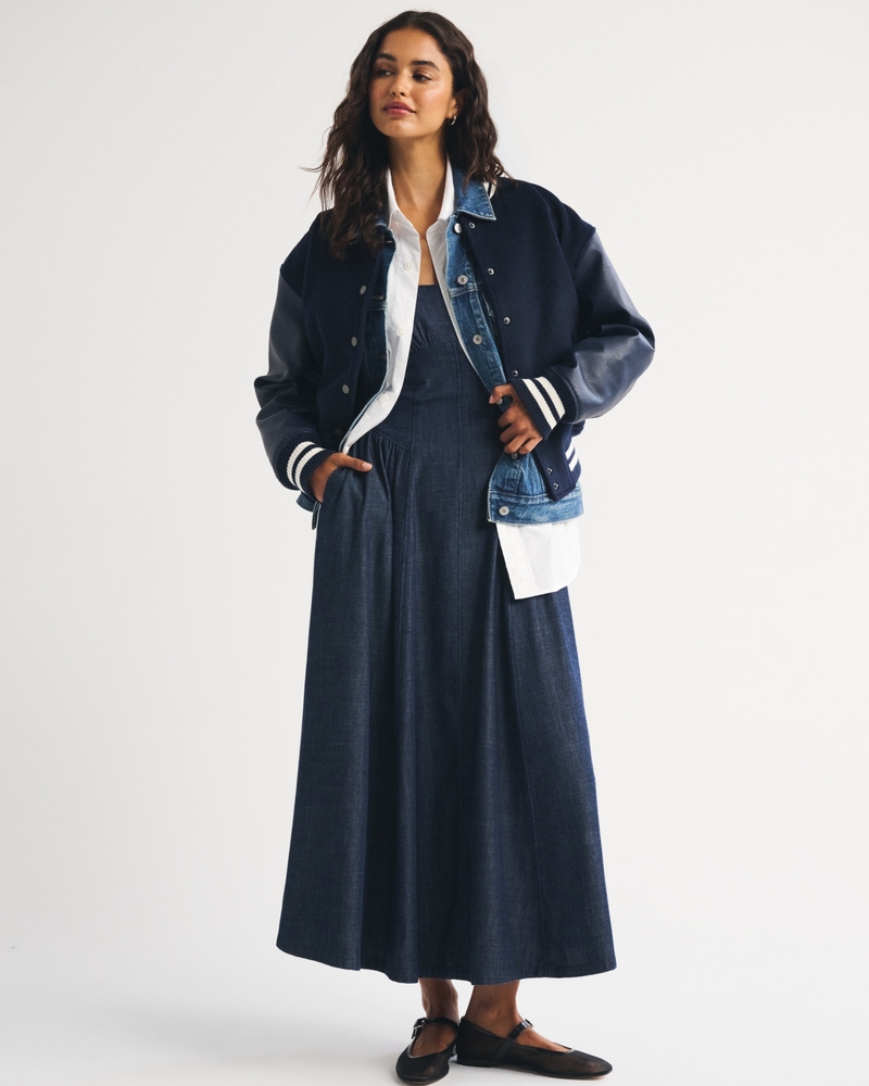 Wool-Blend Varsity Bomber Jacket - thumbnail 3
