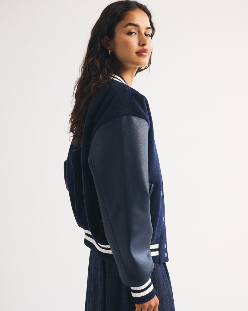 Wool-Blend Varsity Bomber Jacket - thumbnail 5