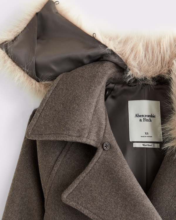 Women's A&F Carrie Wool-Blend Trench Coat | Women's Clearance
