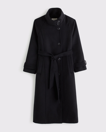 Funnel Neck Wool-Blend Long Coat from Abercrombie & Fitch - $230