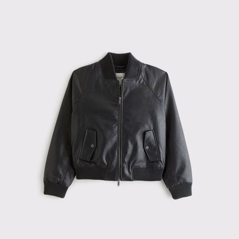 Женские куртки Abercrombie & Fitch Vegan Leather Shrunken Military Bomber Jacket