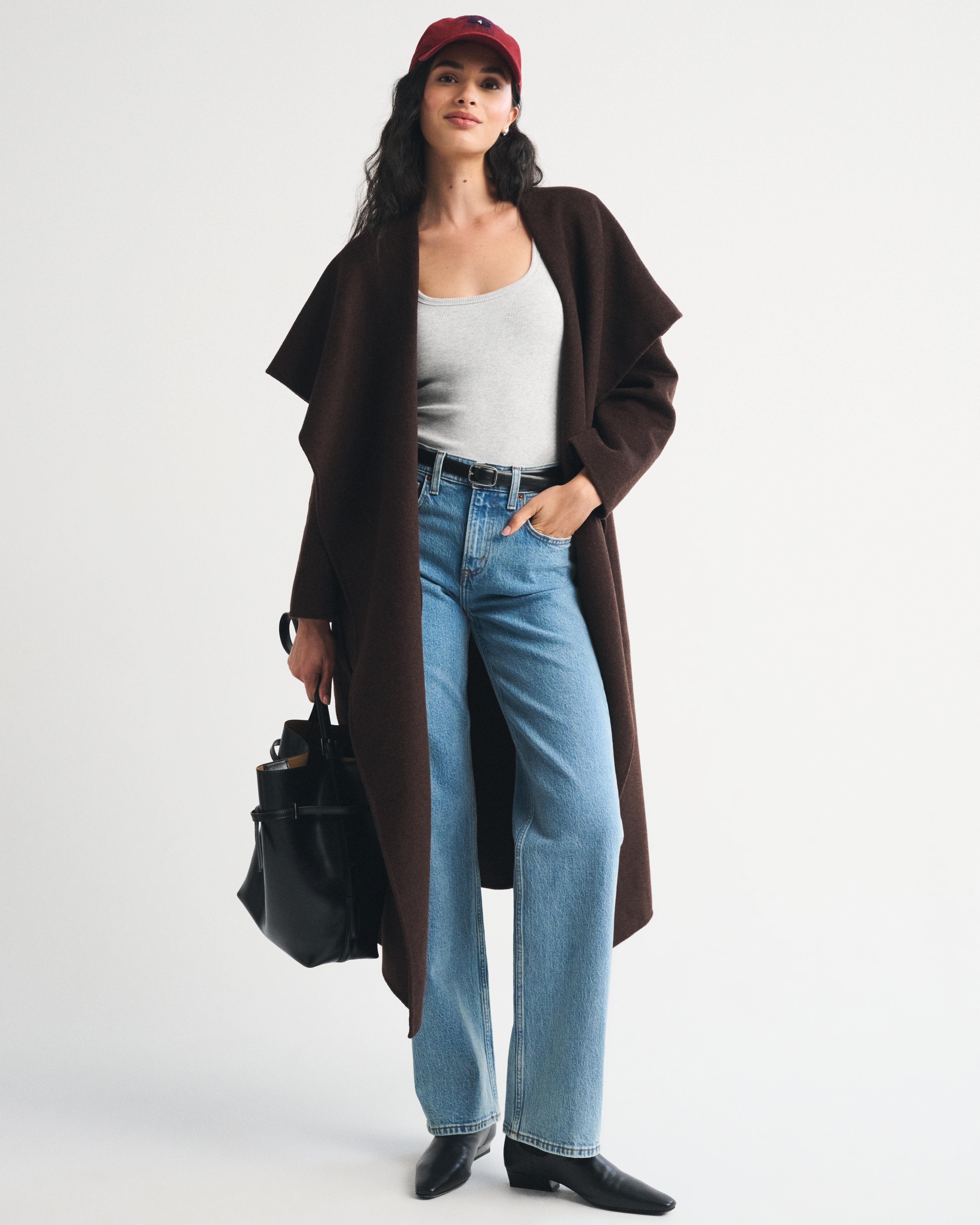 Женские куртки Abercrombie & Fitch Double-Cloth Wool-Blend Wrap Coat — фото 2