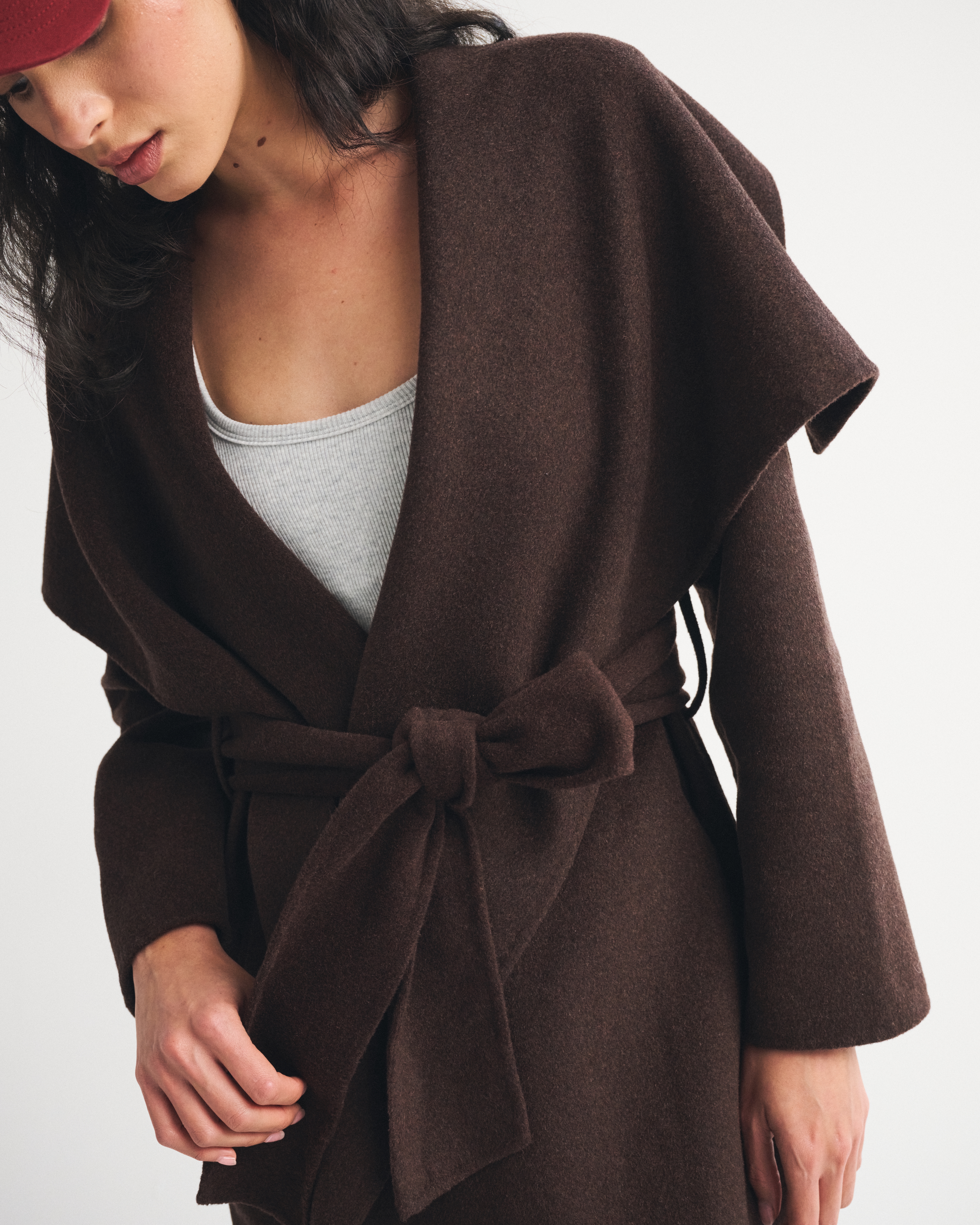 Женские куртки Abercrombie & Fitch Double-Cloth Wool-Blend Wrap Coat — фото 3