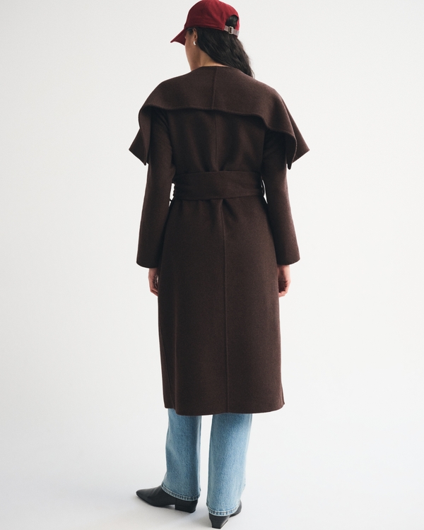 Women's Double-Cloth Wool-Blend Wrap Coat | Women's Clearance