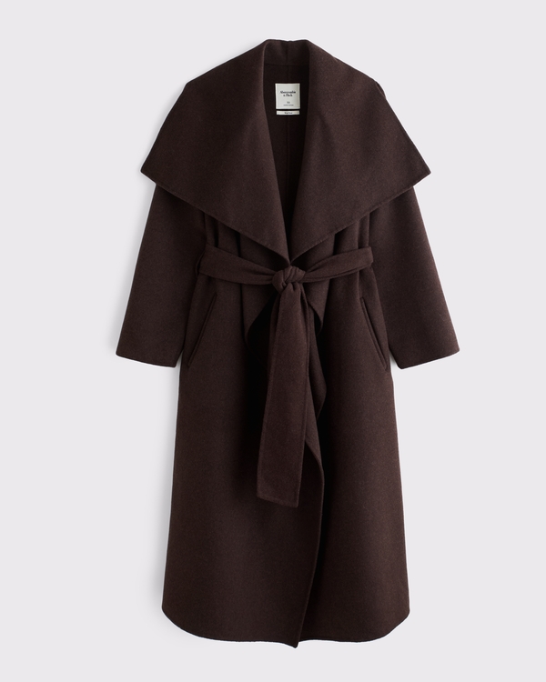 Women's Double-Cloth Wool-Blend Wrap Coat | Women's Clearance