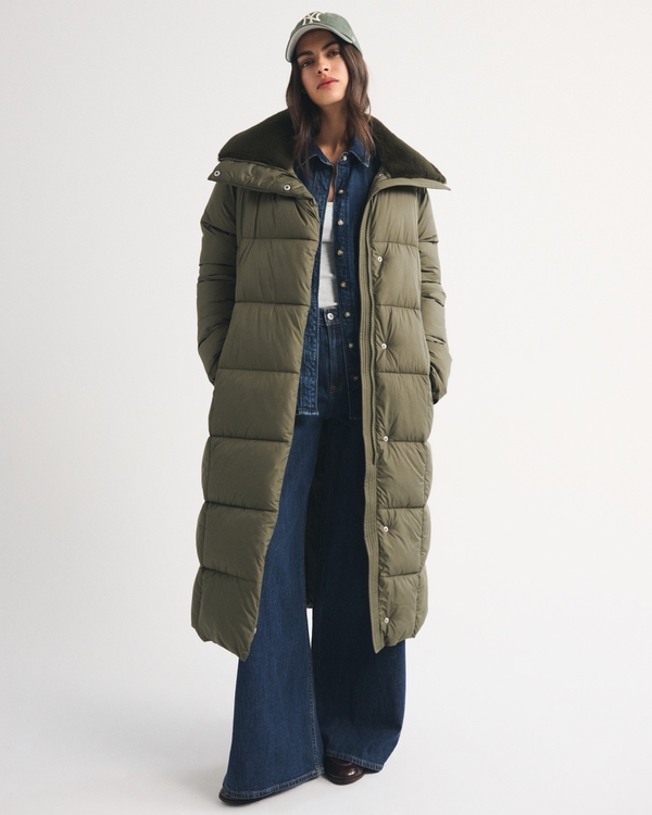 Belted Long Puffer, Grape Leaf view 1