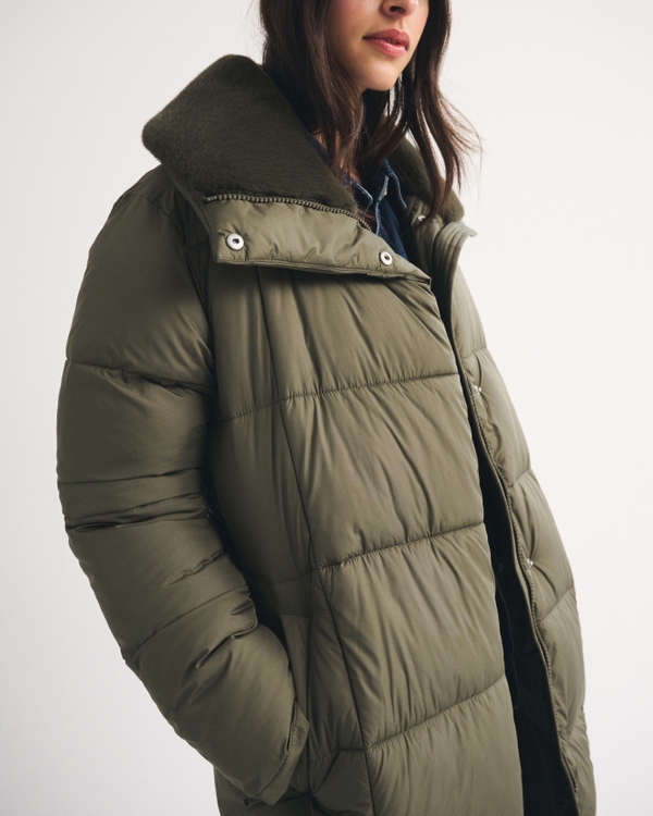 Belted Long Puffer, Grape Leaf view 2