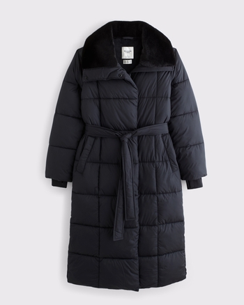 Belted Long Puffer from Abercrombie & Fitch - $210