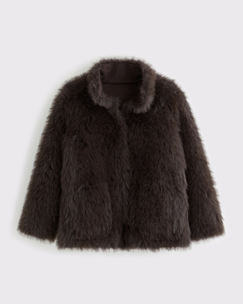 Reversible Mockneck Mid-Length Shearling Coat from Abercrombie & Fitch - $170
