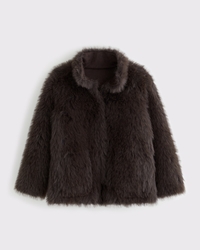Reversible Mockneck Mid-Length Shearling Coat