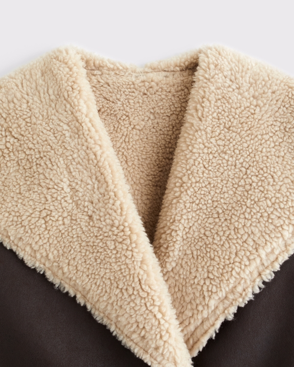 Women's Reversible Vegan Shearling Long Coat | Women's Clearance