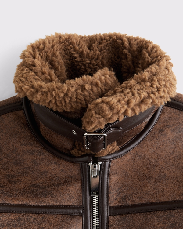 Women's Mockneck Shearling Short Coat | Women's Clearance